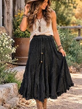 Young Threads Black Maxi Skirt Size Small NWT